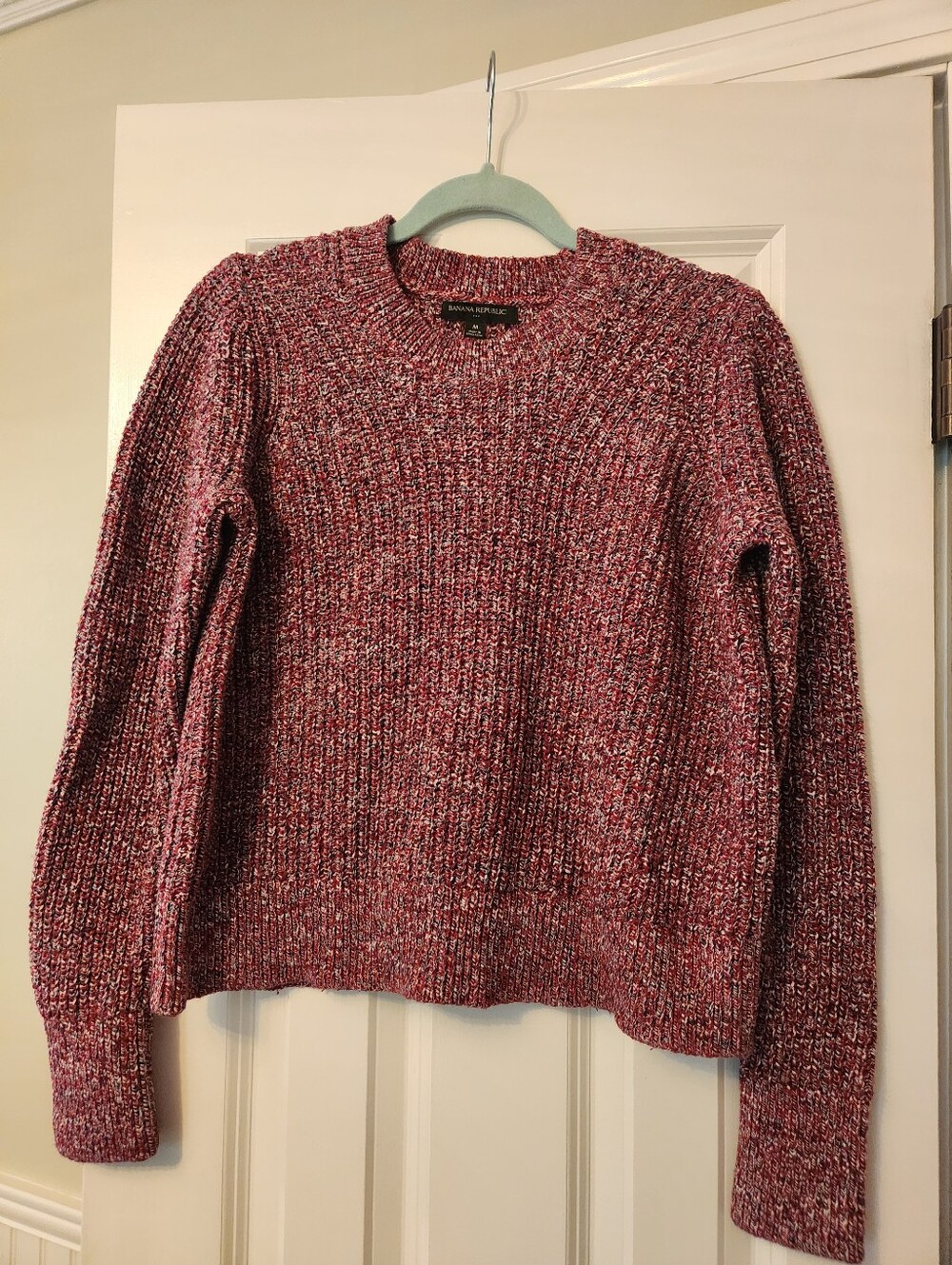 Vintage Banana Republic Cropped Red Heather Sweater, Size Medium